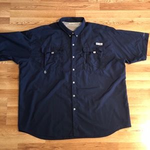 Columbia Button Up 3XL blue shirt Hiking/outdoors